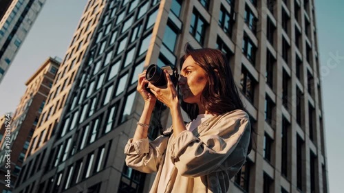Urban Photographer Capturing City Life at Golden Hour