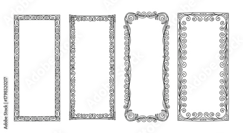 Elegant Ornamented Frames Collection Ornate, Decorative, and Vintage Rectangular Borders