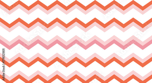 Chevron pattern with pink and orange zigzag stripes against white background, perfect for graphic design