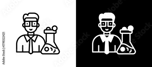 Lab Technician linemixed icon