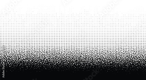 Halftone Fade Pattern with Gradient Effect, Seamless Black and White Texture