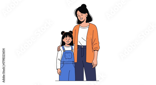 Loving Mother and Daughter Embrace in a Warm and Affectionate Moment