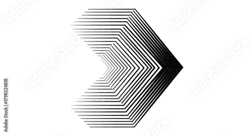 Abstract Arrow with Line Gradient Modern Directional Graphic Design