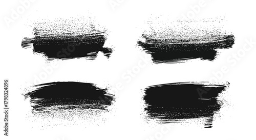 Set of abstract black paint brush strokes for graphic design elements