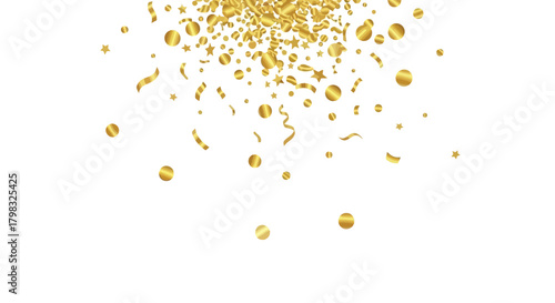 Golden Confetti Celebration Festive Cascade of Shiny Particles