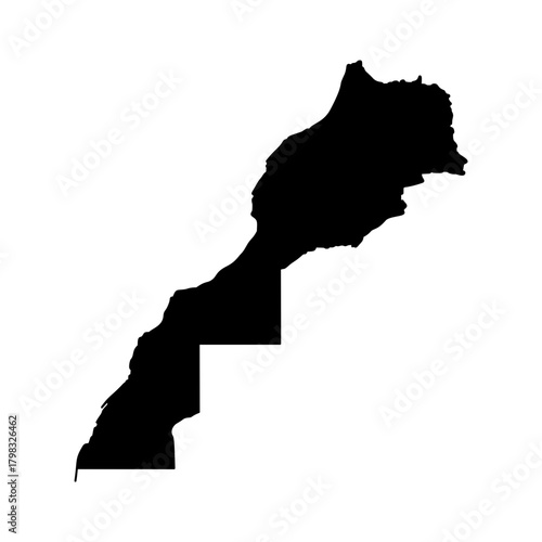 Morocco country map silhouette vector illustration
