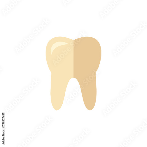 Dental Tooth Illustration Flat Design, Teeth Whitening Concept