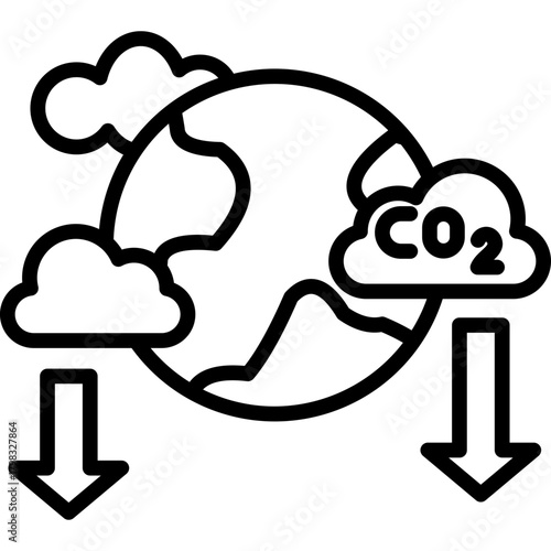 Carbon Emission line icon