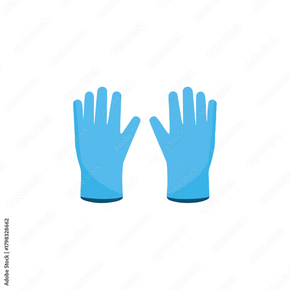 Fototapeta premium Medical Gloves Illustration Blue, Protective, Healthcare, Isolated Design