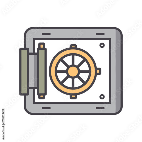 Modern Bank Safe Icon for Finance and Security Designs