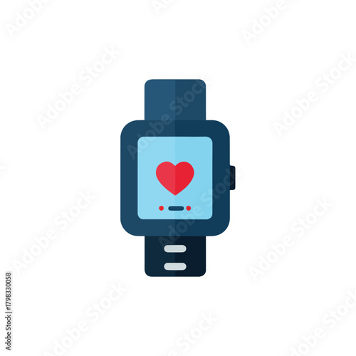 Smartwatch with Heart Monitor Icon, Health Tracking Concept