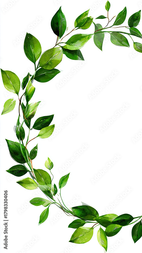 Fototapeta premium Elegant Green Leaf Vine Design