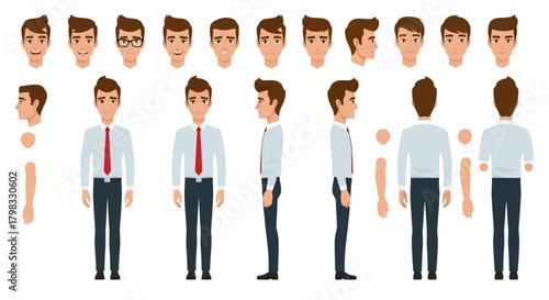 Character Animation Man in Business Attire Design