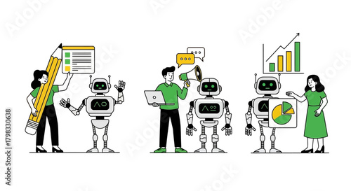 Robots Assisting Humans in Various Tasks with Technology