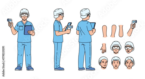Medical Personnel Displaying Body Temperature Measurement