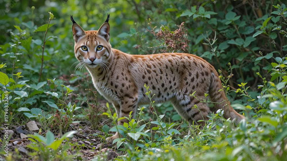 Obraz premium The bobcat (Lynx rufus), also known as the wildcat, bay lynx, or red lynx