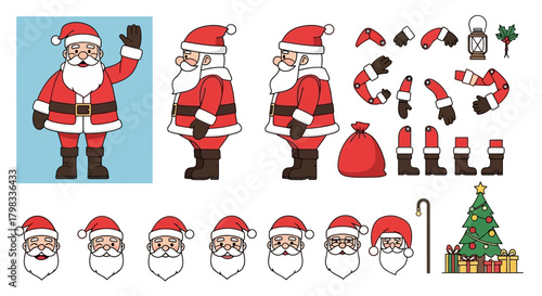Santa Claus Character Design Elements for Animation and Illustration