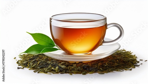 Cup Of Tea Isolated On White Background Hot Drink Herb Tea Or Assam Or Earl Grey Tea Cut Out Object