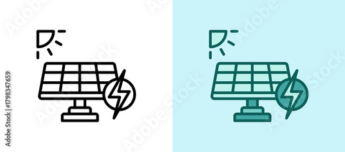 Solar Panel Energy linesolid icon