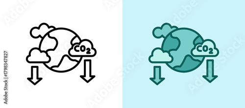 Carbon Emission linesolid icon