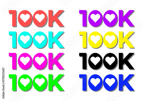 100k 100000 One Hundred Thousand Icon For Design