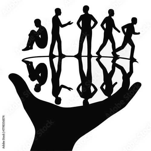 Hand Supporting Emotional Growth Journey Symbol