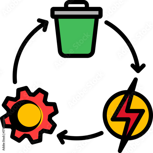 Waste Management lineal color icon
