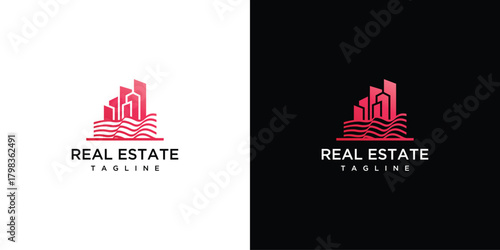 Illustration of a sea building logo. Vector logo design template elements of a sea building.	