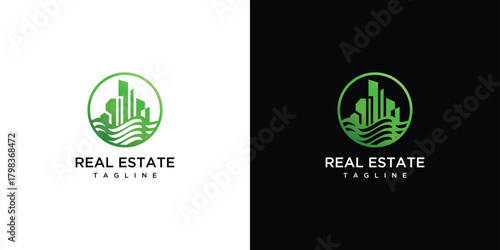 Illustration of a sea building logo. Vector logo design template elements of a sea building.	