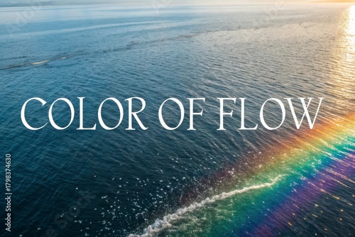 Rainbow prism reflecting sunlight across ocean water surface