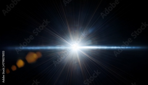 Bright Lens Flare Effect On A Dark Background