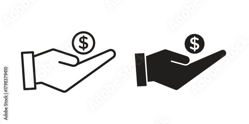 Affordable icon concept outline symbol design. Simple element illustration.