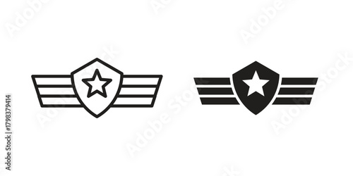 Air force icon concept outline symbol design. Simple element illustration.