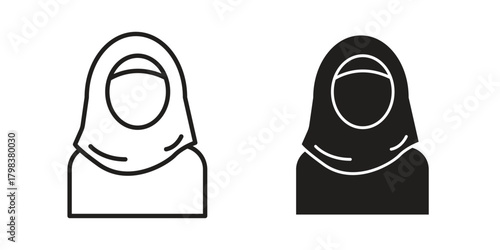 Arab woman icon concept outline symbol design. Simple element illustration.