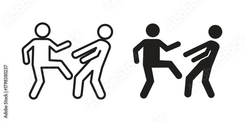 Assault icon concept outline symbol design. Simple element illustration.