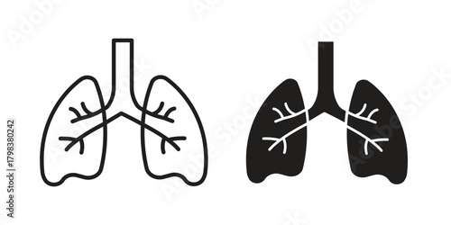 Asthma icon concept outline symbol design. Simple element illustration.
