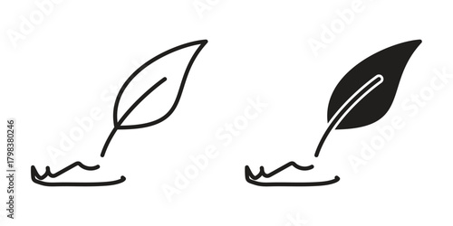 Author signs. collection. Silhouette flat icon design element.