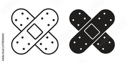 Band aid icon concept outline symbol design. Simple element illustration.