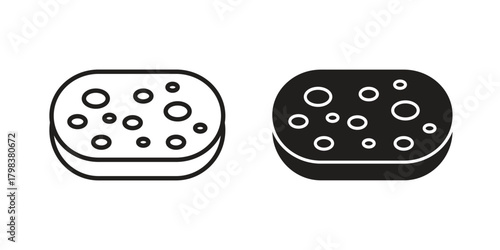 Bath sponge icon concept outline symbol design. Simple element illustration.