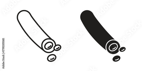 Blood vessel icon concept outline symbol design. Simple element illustration.