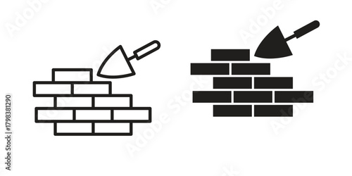 Brickwork icon concept outline symbol design. Simple element illustration.