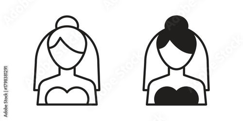Bride icon concept outline symbol design. Simple element illustration.