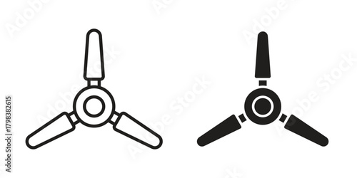 Ceiling fan icon concept outline symbol design. Simple element illustration.