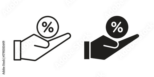 Commission icon concept outline symbol design. Simple element illustration.