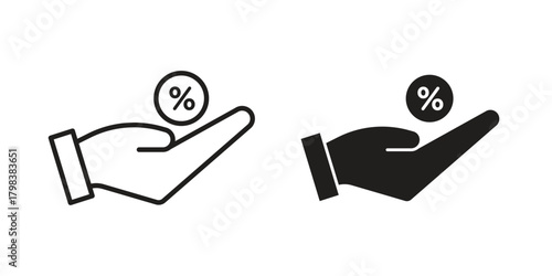 Commission icon concept outline symbol design. Simple element illustration.