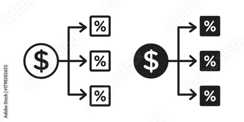 Commission icon concept outline symbol design. Simple element illustration.
