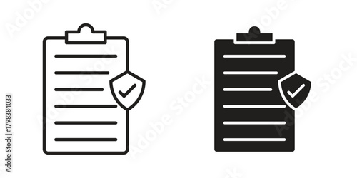 Contract coverage icon concept outline symbol design. Simple element illustration.