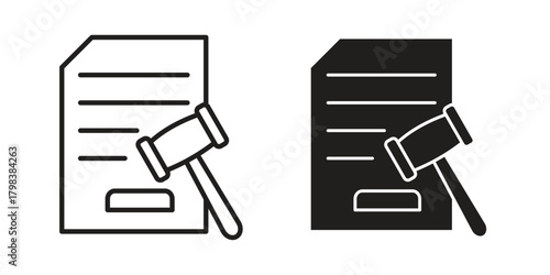 Corporative law icon concept outline symbol design. Simple element illustration.