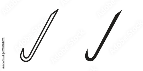 Crowbar icon concept outline symbol design. Simple element illustration.