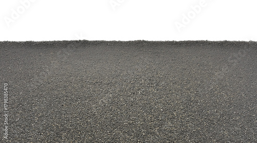 Broad stretch of smooth asphalt road with granular texture and distant horizon on transparent background